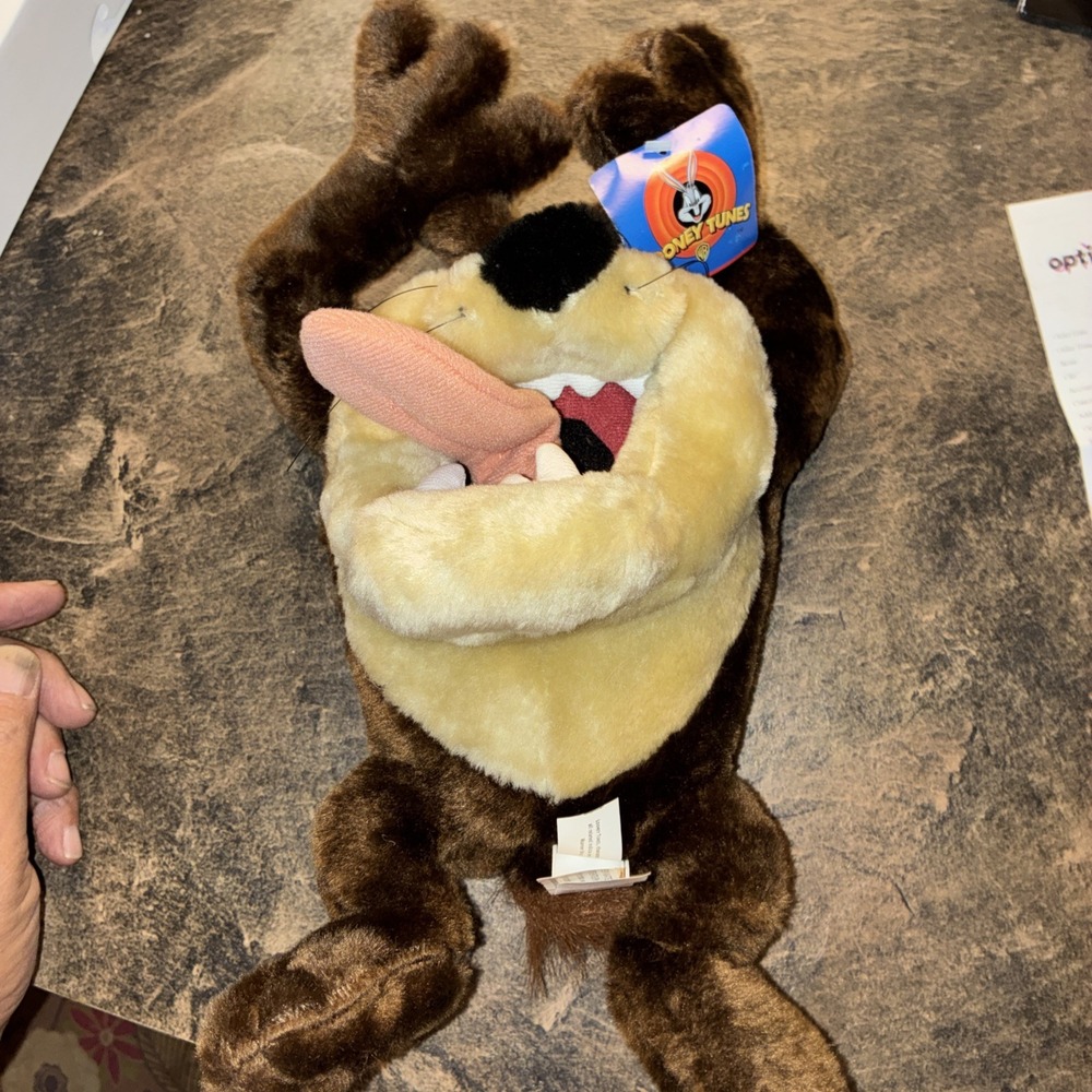 Vintage Looney Tunes Taz Tazmanian Devil Plush 1998 14" With Original Tags Ace